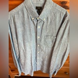 Men’s J. Crew Linen Shirt Blue M